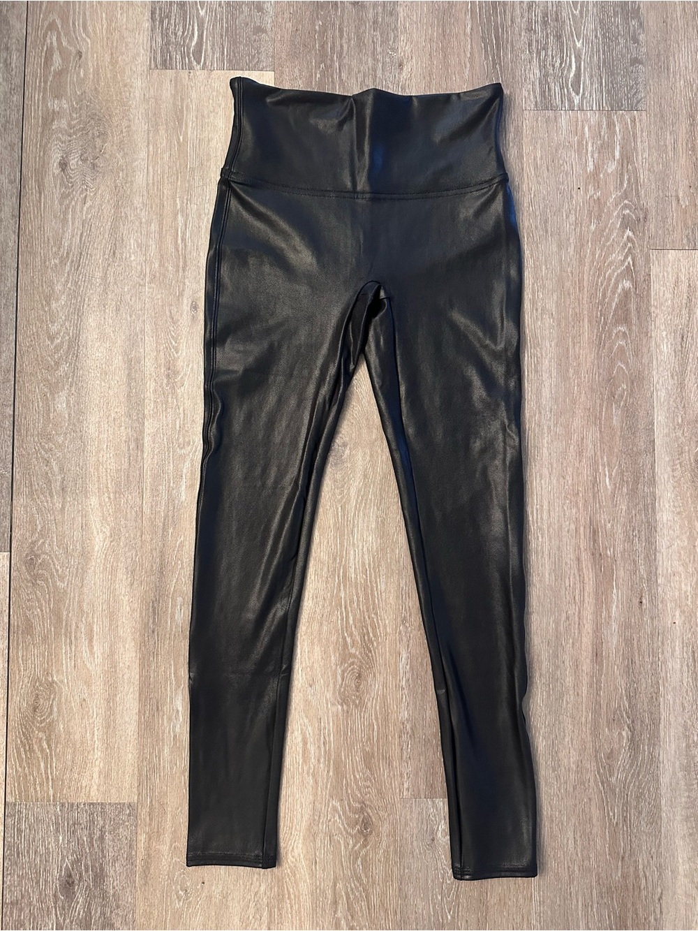 SPANX Black Faux Leather High-Waist Leggings